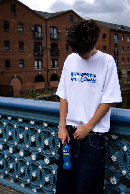 BLUE CAMO BOX TEE
